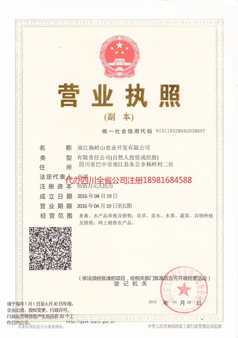 梅河口梅河口杨岭山农业开发有限公司